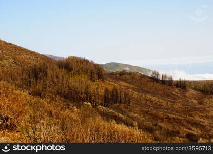 View over hills of central Madeira island, Portugal