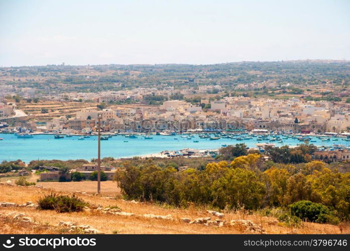 View over Marsaxlokk bay, Malta