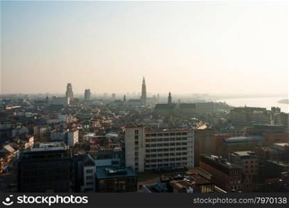View over skyline of Antwerp, Belgium