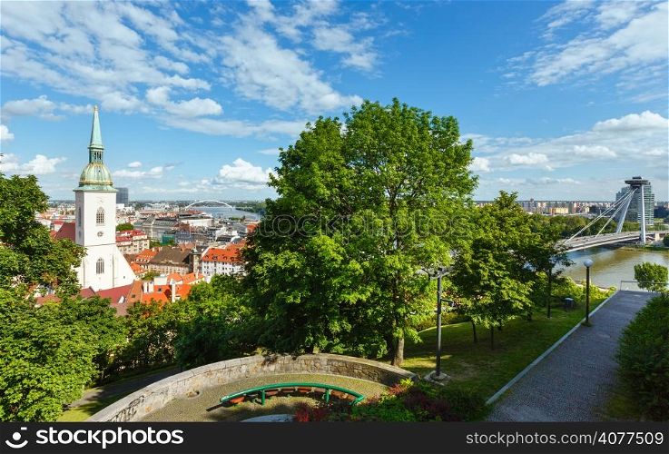 View over the Bratislava City and Danube River from the castle (Slovakia)