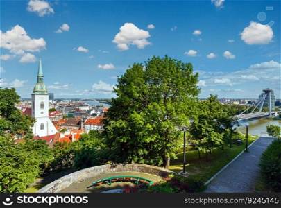 View over the Bratislava City and Danube River from the castle  Slovakia 