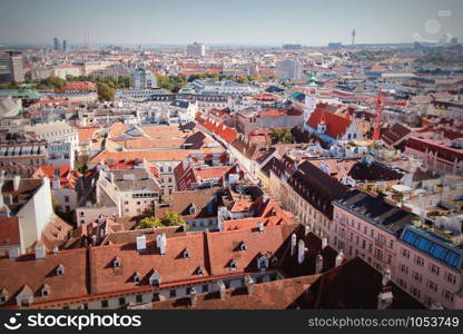 View Over Vienna city from St Stephan&rsquo;s Cathedral