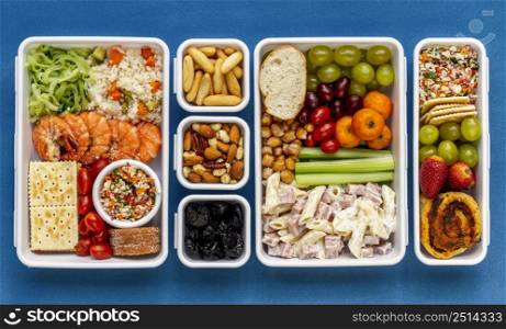 view packed food arrangement