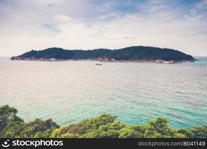 View point at Donald Duck Bay at Ko Similan Island in Similans national park, Thailand (Vintage filter effect used)