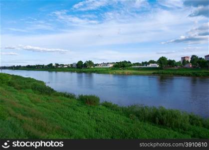 View river Zapadnaya Dvina in Polotsk.Vitebsk region, Belarus