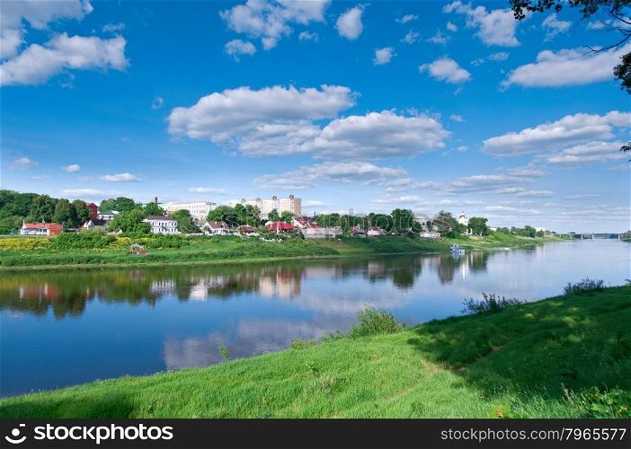 View river Zapadnaya Dvina in Polotsk.Vitebsk region, Belarus