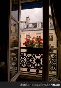 View through window in Paris France