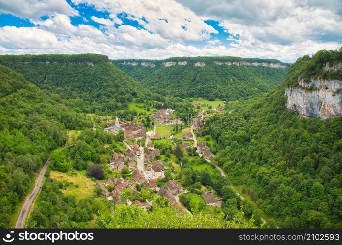 View to Baumes-les-Messieurs in the French Jura