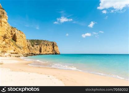 View to Canavial beach in Lagos, Algarve, Portugal.
