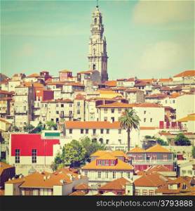 View to Historic Center City of Porto, Retro Effect