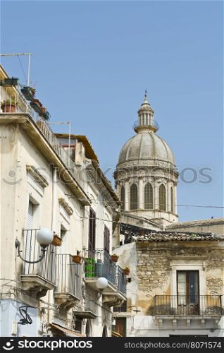 View to Historic Center City of Ragusa in Sicily