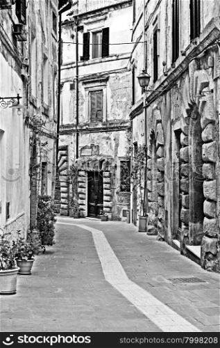 View to Historic Center City of Sorano in Italy, Vintage Style Toned Picture