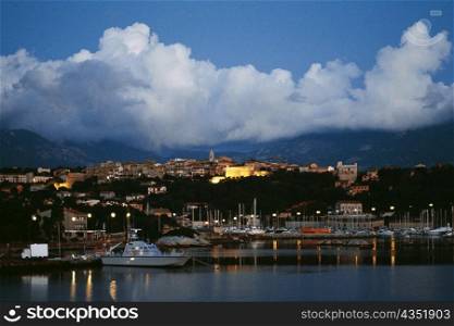 View to Porta Vecchio at dawn, Corsica, France