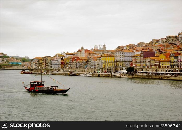 View to Ribeira, old part of Porto with Douro river