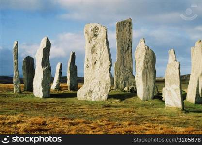 View to several Callanish Standing Stones, the Isle of Harris, England