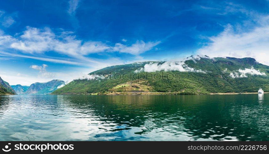 View to Sognefjord in Norway. Country landscape