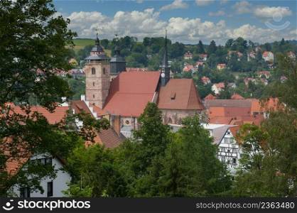 View to the city of Schmalkalden in Thuringia in Germany