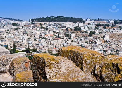 View to the East Jerusalem from the Walls of the Old City