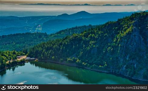 "View to the lake " Lac Blanc" in the Vosges mountains in france"