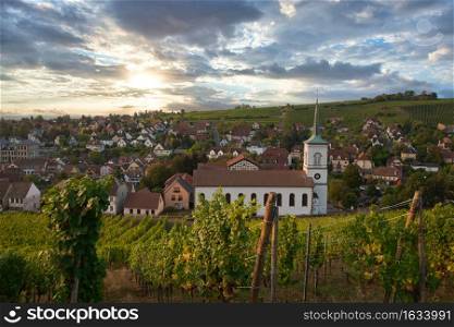 View to the village of Barr in Alsace