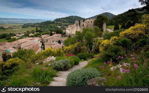 View to the village of Gigondas in Provence in France
