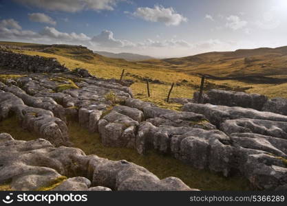 View towards Malham Moor from Pennine Way in Yorkshire Dales National Park