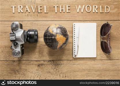 view travel items arrangement