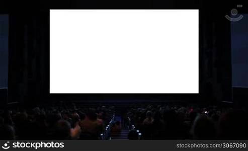 Viewers in the cinema house. Variant III. Screen size was 60 percent scaled from hd.