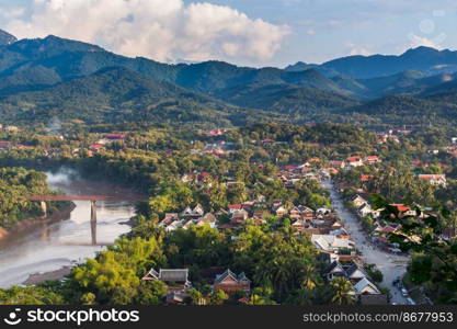 Viewpoint and landscape in luang prabang, Laos.