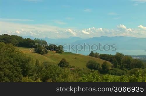 views of Lake Geneva and the Alps