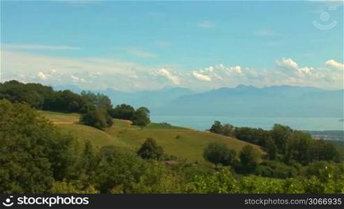 views of Lake Geneva and the Alps