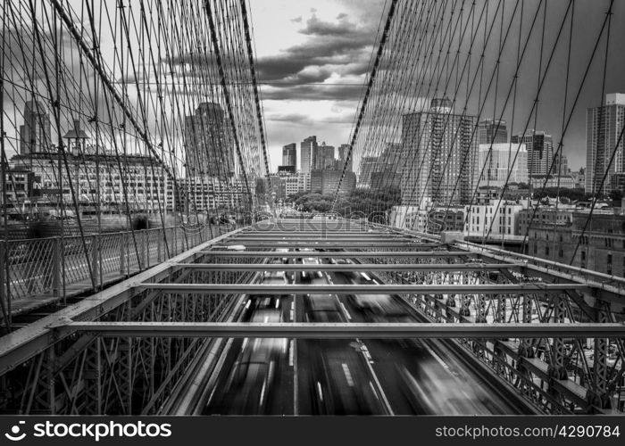 Views of New York City, USA, Brooklyn Bridge.