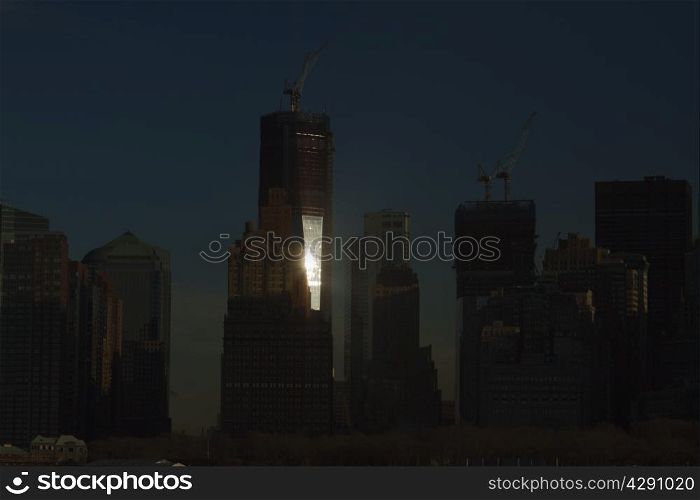 Views of New York City, USA, Freedom Tower and the World Trade Center.