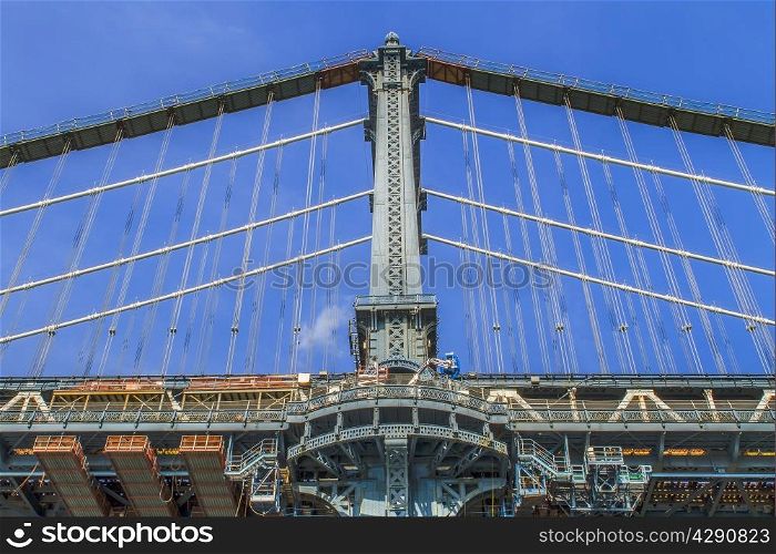 Views of New York City, USA. Manhattan Bridge.