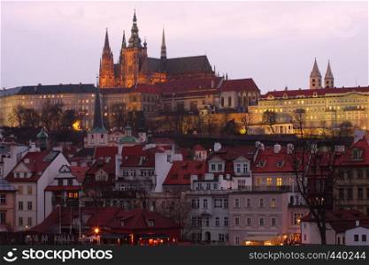 views of old town Prague with beautiful old buildings, Czech republic
