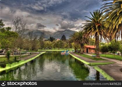 views of the beautiful public gardens in Quito