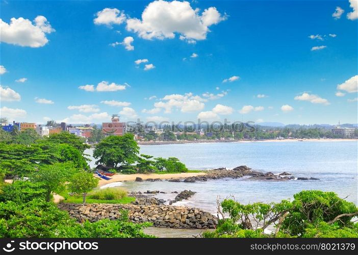views of the port city on the ocean (Galle Sri Lanka)