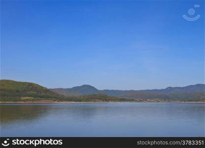 Views over the reservoir Kaengkrachan dam, Phetchaburi Thailand