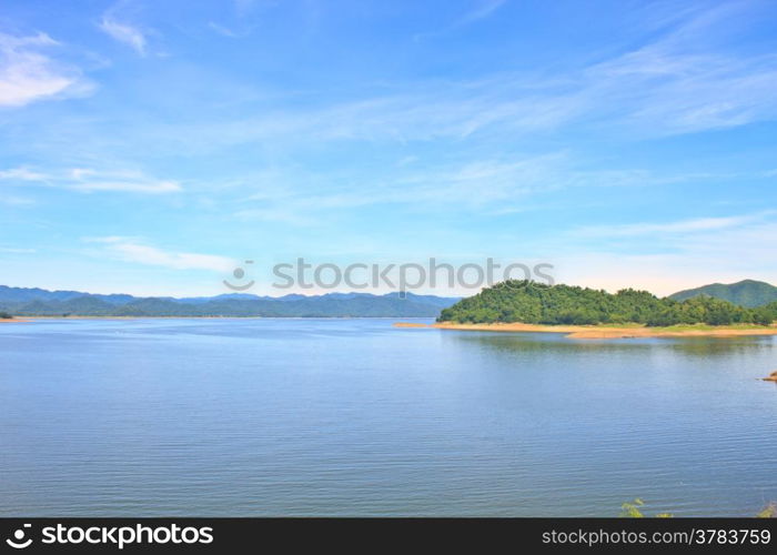 Views over the reservoir Kaengkrachan dam, Phetchaburi Thailand