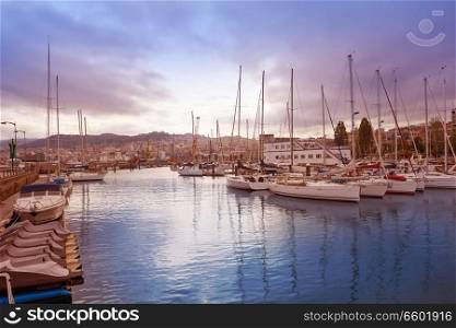 Vigo skyline and port in Galicia of Spain