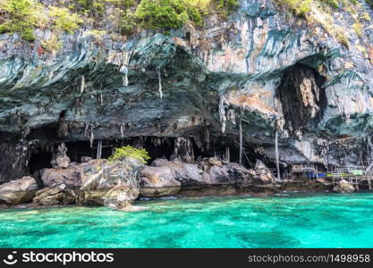 Viking cave on Maya island, Thailand in a summer day