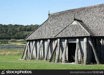 Viking house in the city of Hobro, Denmark