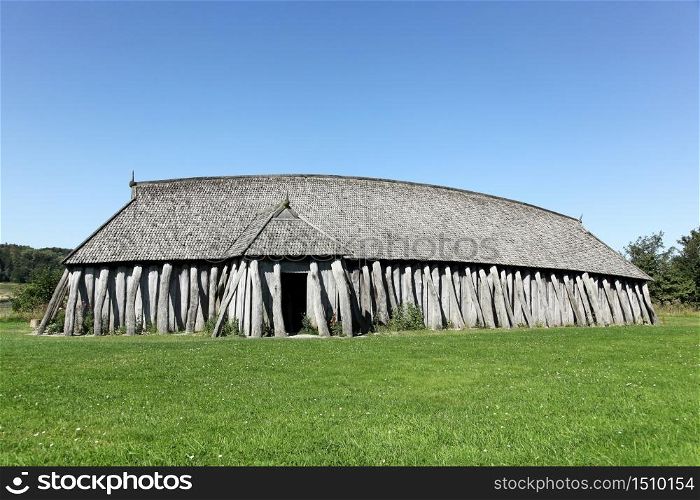 Viking house in the city of Hobro, Denmark