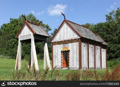 Viking stave church of Moesgaard, Denmark