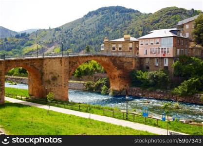 Villafranca del Bierzo by Way of Saint James Burbia river in Leon Spain
