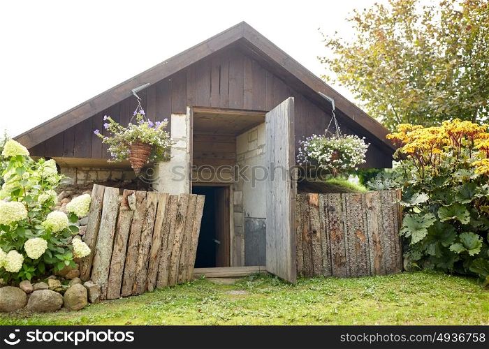 village and rural concept - country house or bathhouse. country house or bathhouse
