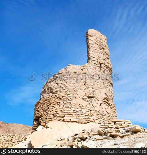 village house and cloudy sky in oman the old abandoned