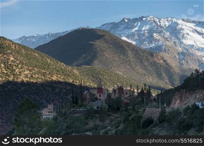 Village in a valley, Atlas Mountains, Morocco