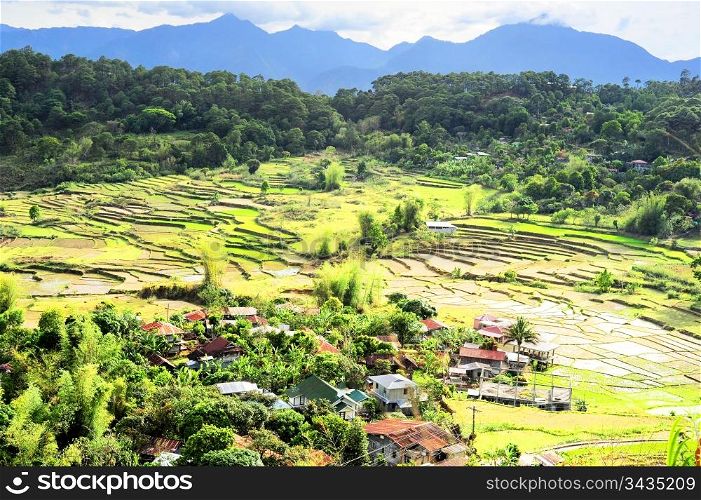 Village in Cordillera mountains, Luzon, Philippines