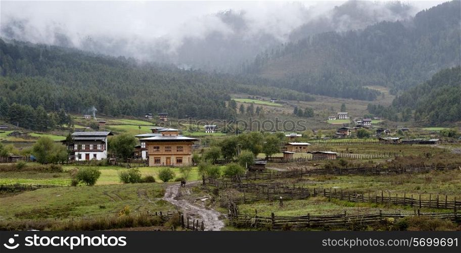 Village in Phobjikha Valley, Bhutan